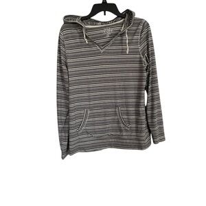 Made for Life Black and white Striped Hoodie size med